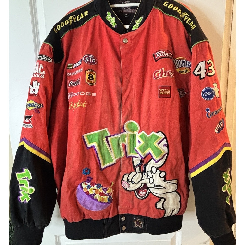 Vintage Trix Nascar Jacket Mens 3XL   JH Design Bobby LaBonte Racing Rare